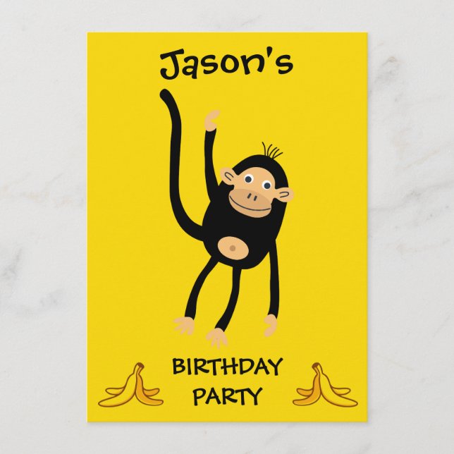 Little Monkeys Birthday Party Enclosure Card (Front)