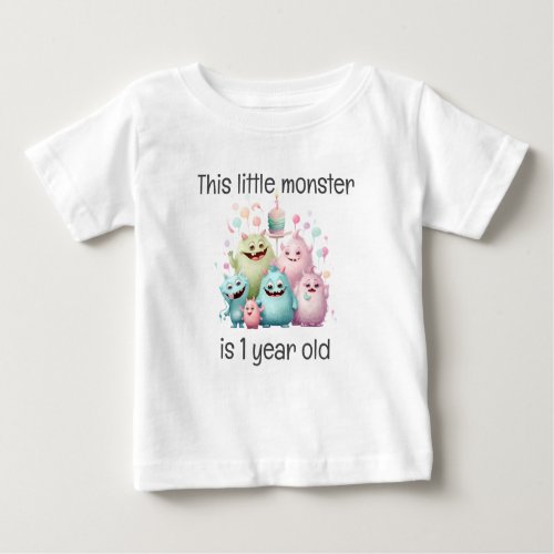 Little Monster 1st Birthday Baby T_Shirt