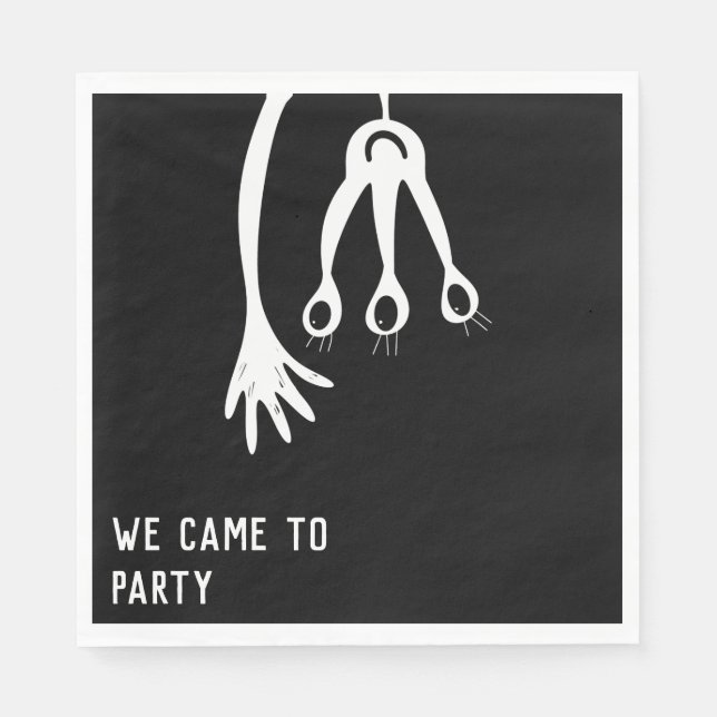 Little Monster Alien Birthday  Napkins (Front)