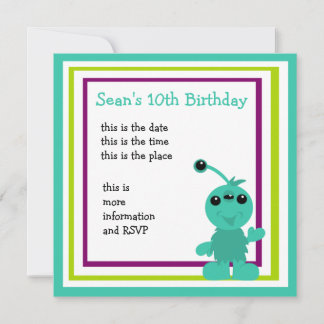 Little Monster Alien Creatures Invitation