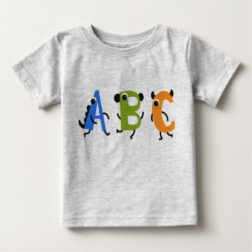 Little Monster Alphabet ABC Baby T_Shirt