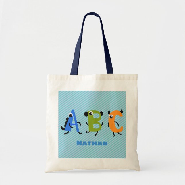Little Monster Alphabet ABC Tote Bag (Front)