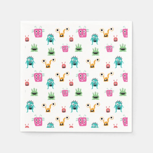 Little Monster Baby Shower Halloween Cute Colorful Napkins