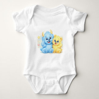Little Monster Best Friends Sweet Pastel Duo Baby Bodysuit