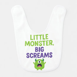Little Monster, Big Screams Baby Bib