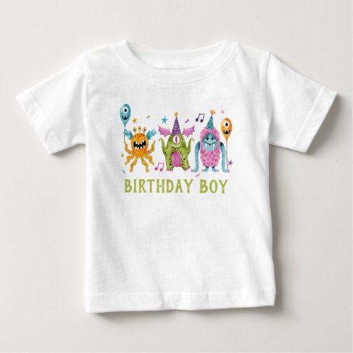 Little Monster Birthday Boy  Baby T_Shirt