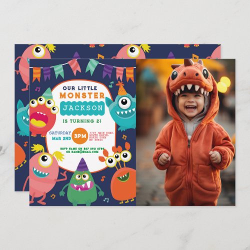 Little Monster Birthday Fun Girl Boys Invite