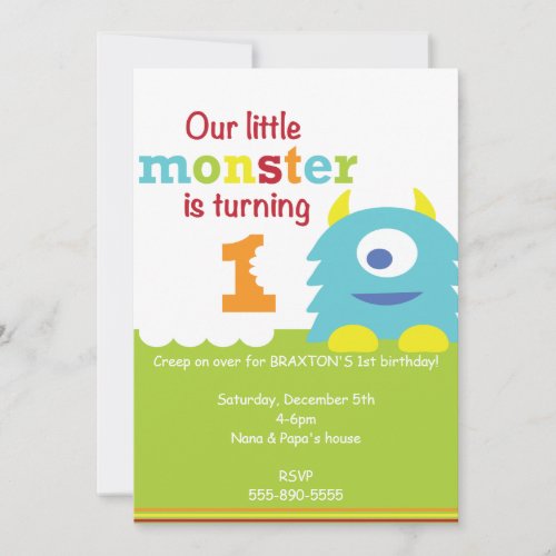 Little Monster Birthday invitation