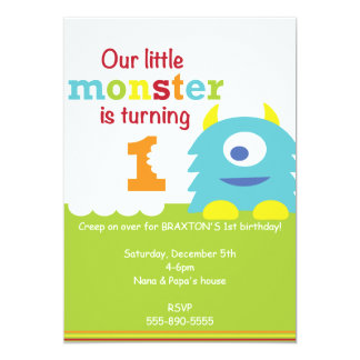 lil monster birthday invitations