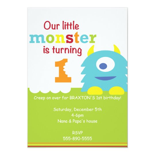 Little Monster Birthday Invitation Zazzle Little Monster Birthday Invitation