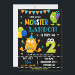 Little monster birthday invitation for boy<br><div class="desc">Monster birthday invitation for boy Little monster invitation Monster bash party invite. This template includes all 0-9 monster digits for the age, just click "Click to customize further" link and choose the age. Also there are 1-5 years old templates are listed for boy and girl birthday. This cute pastel colors...</div>