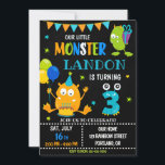 Little monster birthday invitation for boy<br><div class="desc">Monster birthday invitation for boy Little monster invitation Monster bash party invite. This template includes all 0-9 monster digits for the age, just click "Click to customize further" link and choose the age. Also there are 1-5 years old templates are listed for boy and girl birthday. This cute pastel colors...</div>