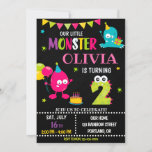 Little monster birthday invitation for girl<br><div class="desc">Monster birthday invitation for girl Little monster invitation Monster bash party invite. This template includes all 0-9 monster digits for the age, just click "Click to customize further" link and choose the age. Also there are 1-5 years old templates are listed for boy and girl birthday. This cute pastel colors...</div>