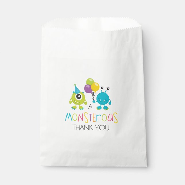 Little Monster Birthday Party Favor Bags (Front)