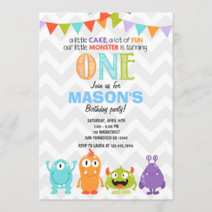 Little Monster Birthday Party Invitation
