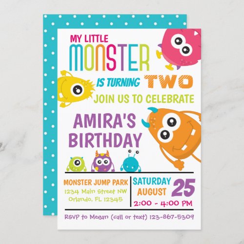 Little Monster Birthday Party Invite