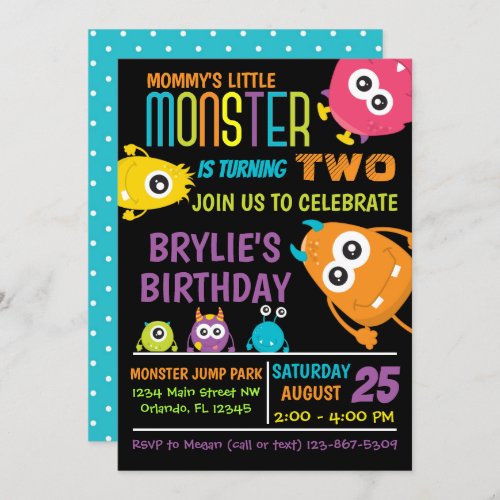 Little Monster Birthday Party Invite