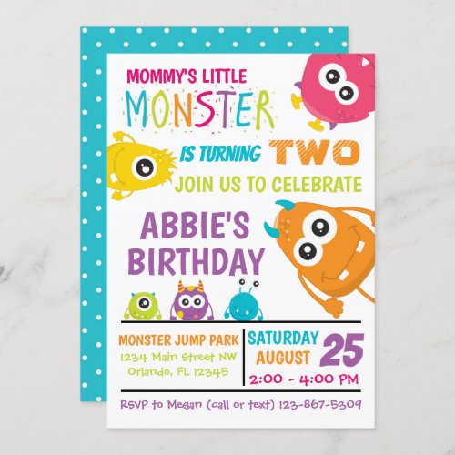 Little Monster Birthday Party Invite