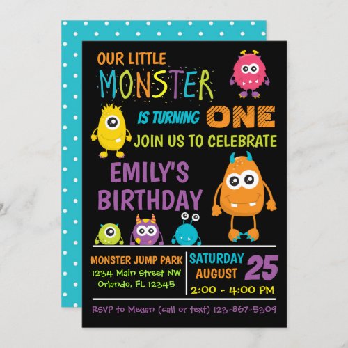 Little Monster Birthday Party Invite