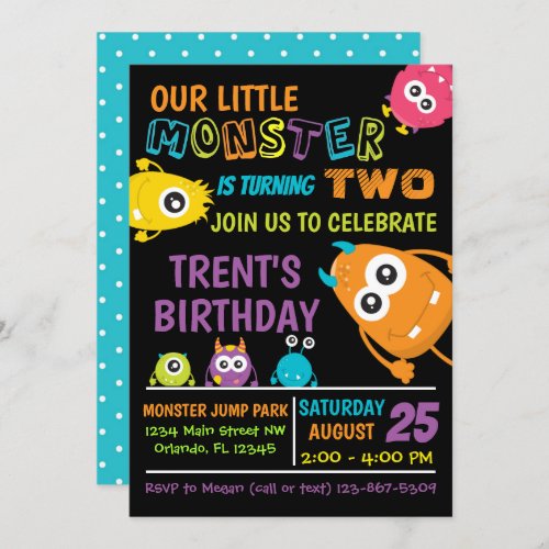 Little Monster Birthday Party Invite