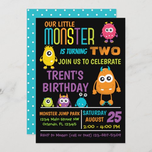 Little Monster Birthday Party Invite