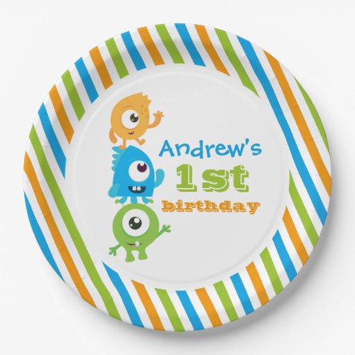 Little monster birthday plates