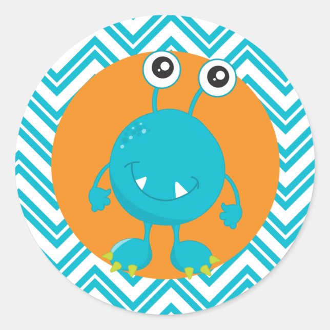 Little Monster Birthday Sticker (Front)