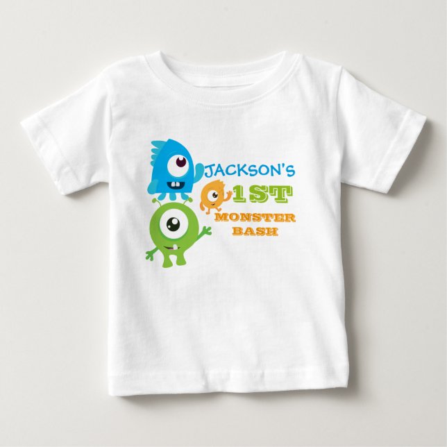 Little monster birthday t-shirt, first birthday baby T-Shirt (Front)