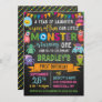 Little Monster Chalkboard 1st Birthday Invitation