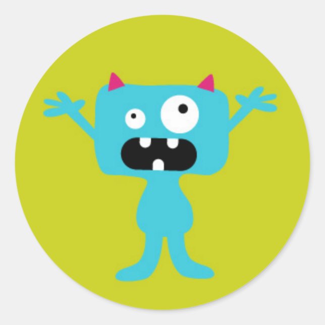Little Monster Classic Round Sticker (Front)
