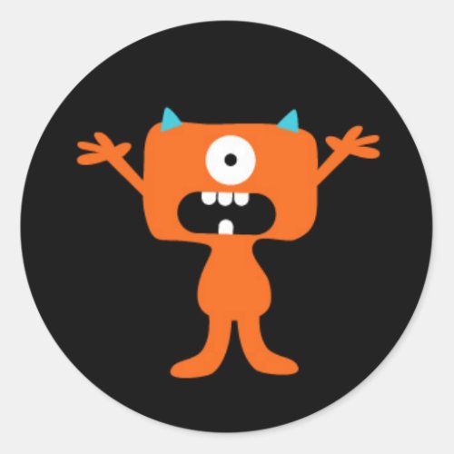 Little Monster Classic Round Sticker