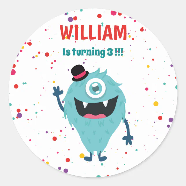 Little Monster Cute Monsters Classic Round Sticker | Zazzle