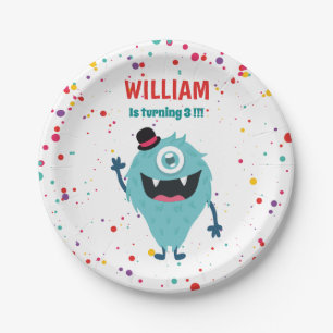 Little Monster Cute Monsters Paper Plates
