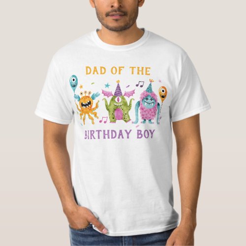 Little Monster Dad of the Birthday Boy  T_Shirt