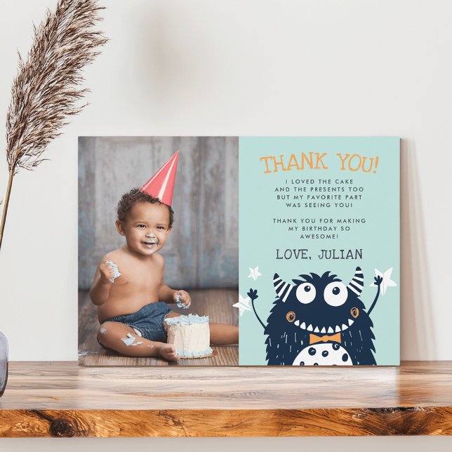 Little Monster | Flat Thank You Photo Card (Creator Uploaded)