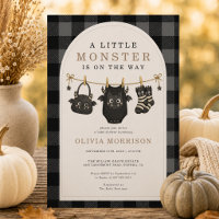 Little Monster Gingham Clothesline Baby Shower
