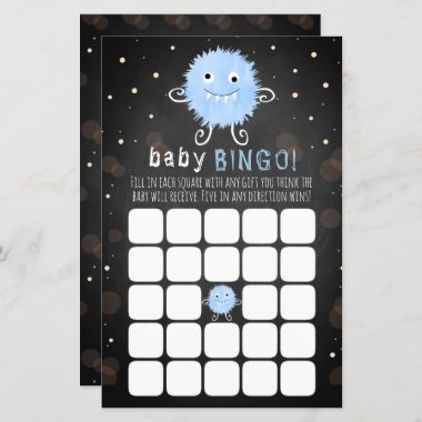 Little Monster Halloween Baby Shower Bingo