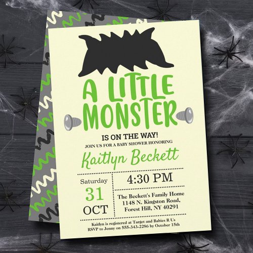 Little Monster Halloween Baby Shower Invitation