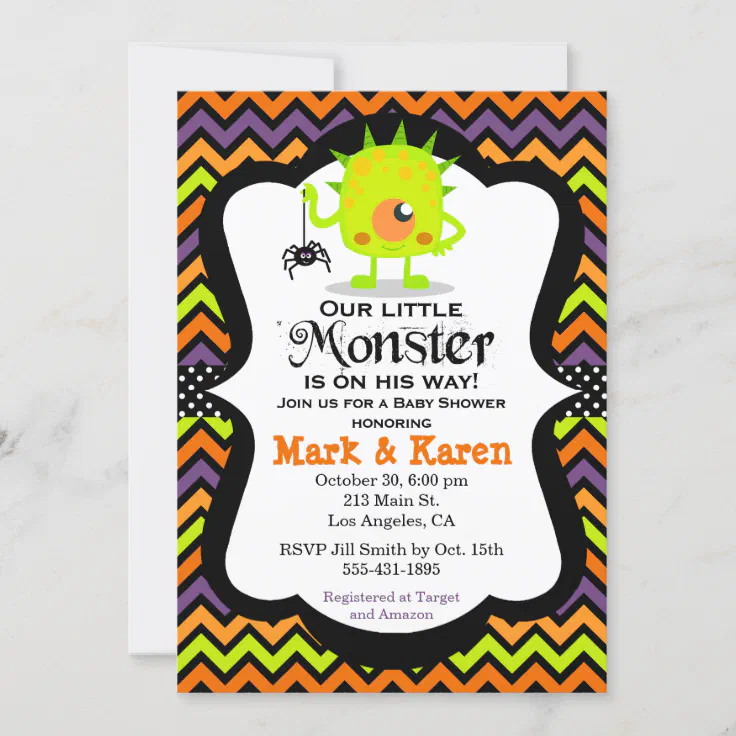 monsters baby shower invitations