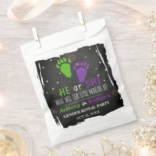 Little Monster Halloween Gender Reveal Party Favor Bag