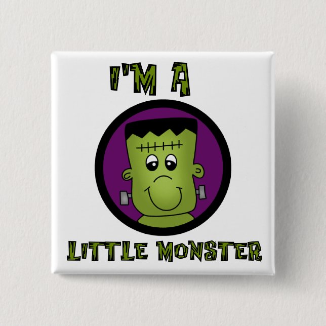 Little Monster Halloween Tshirts and gifts Button (Front)