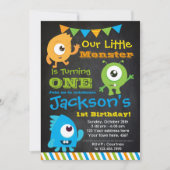 Little Monster Invitation, Chalkboard Invitation (Front)