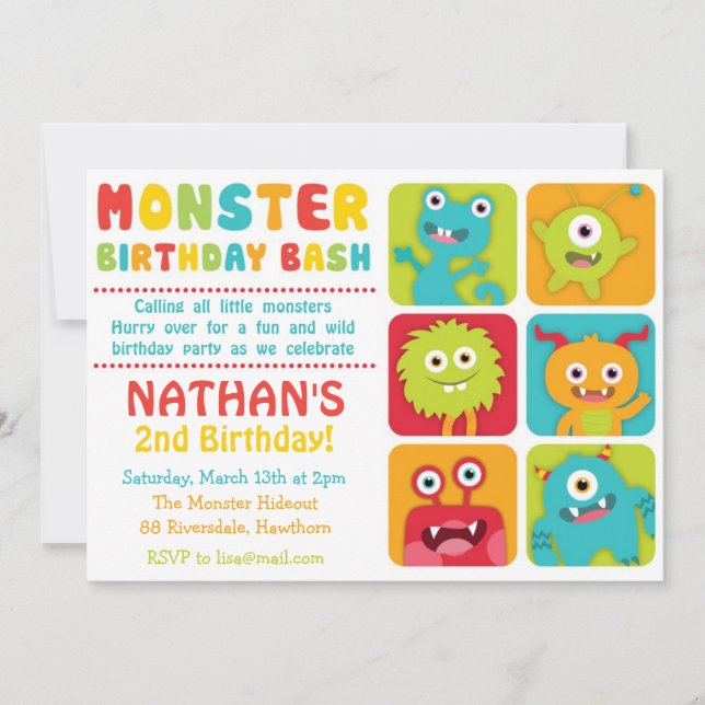Little Monster Invitation / Little Monster Invite (Front)