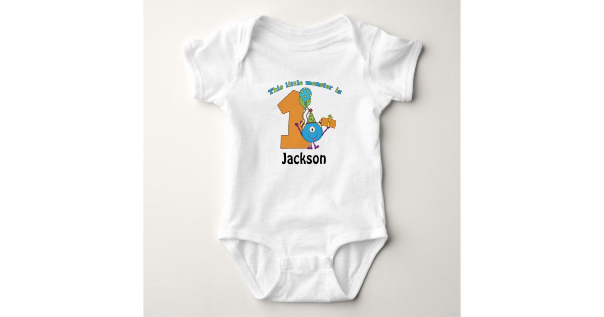 Little Monster Kids 1st Birthday Personalized Baby Bodysuit