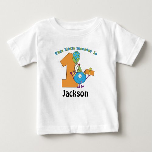 Little Monster Kids 1st Birthday Personalized Baby T_Shirt