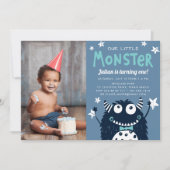 Little Monster Kids Birthday Party Photo Invitation (Front)