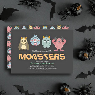 Little Monster Mash Halloween Boy Birthday Invitation