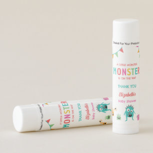Little Monster on the way Baby Shower Halloween Lip Balm