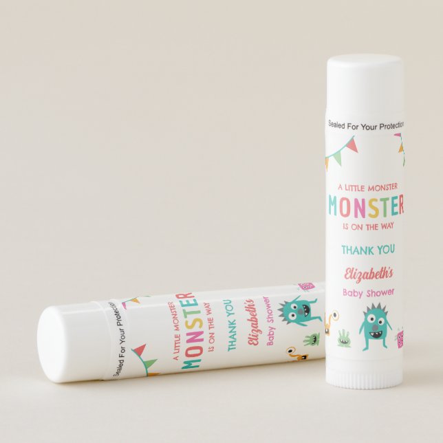 Little Monster on the way Baby Shower Halloween  Lip Balm (Front)