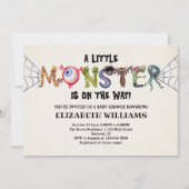 Little Monster On The Way Halloween Baby Shower Invitation (Front)
